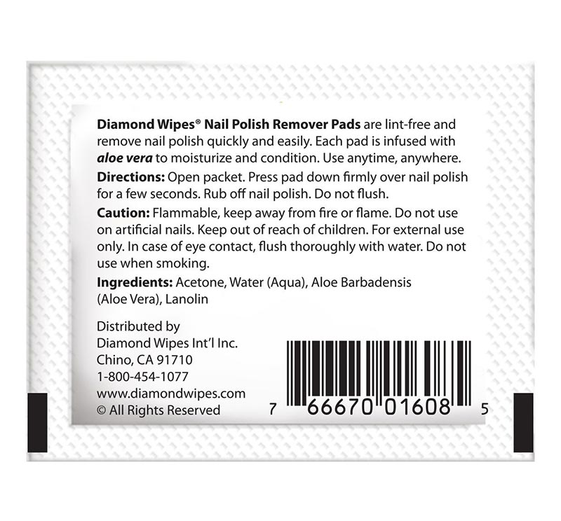 [OEM] Nail Polish Remover Pads, Individually sealed packet, pre-soaked extra thick pad - Pack of 50