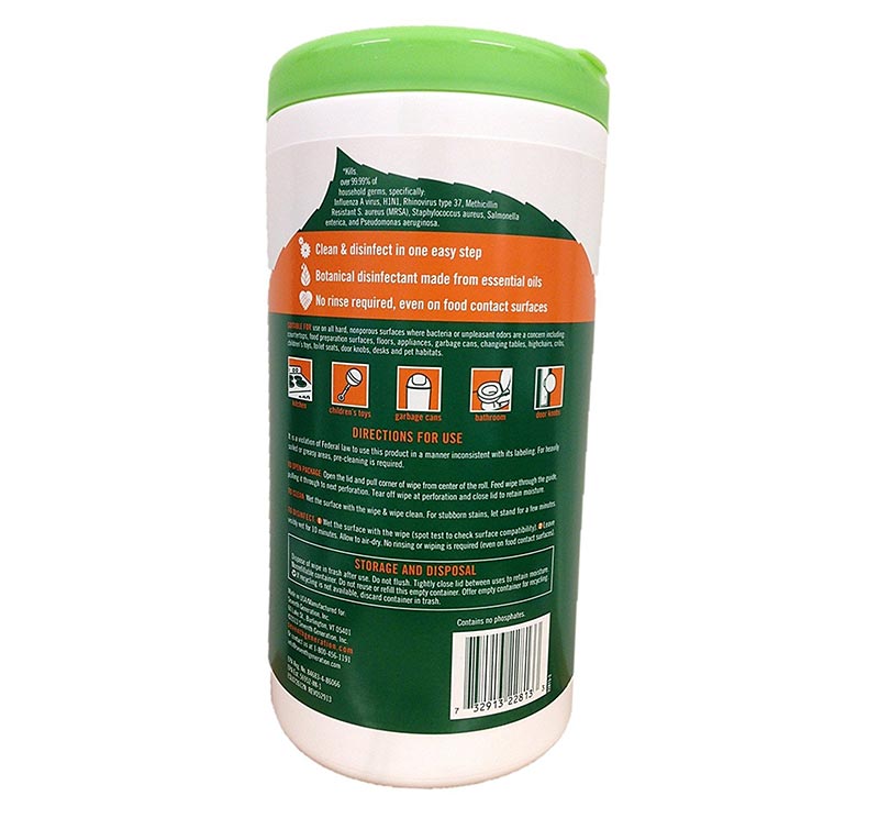 [OEM] Kitchen Bathroom Disinfecting Multi-Surface Wipes, Lemongrass Citrus, Alcohol-free，70 count Tubs (Pack of 6)